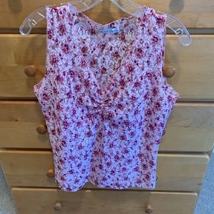 Moa Moa Pink Floral Tulle Tank Top